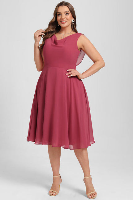 Robe Trapèze Satin Rosé - gallery 8