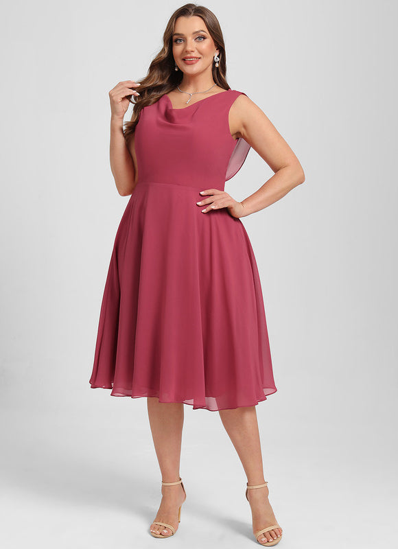 Robe Trapèze Satin Rosé - gallery 8