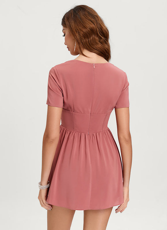 Robe Trapèze Verte Florale - gallery 1