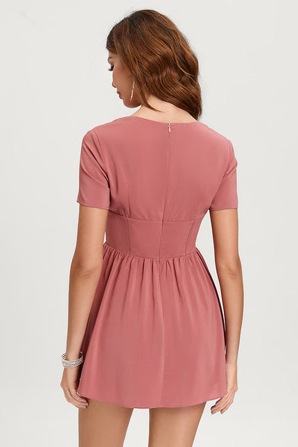 Robe Trapèze Verte Florale - gallery 1