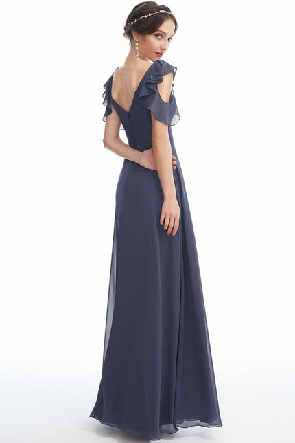 Robe Trapèze Mousseline Fendue - gallery 2
