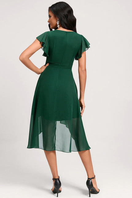 Robe Trapèze Flottante Verte - gallery 4