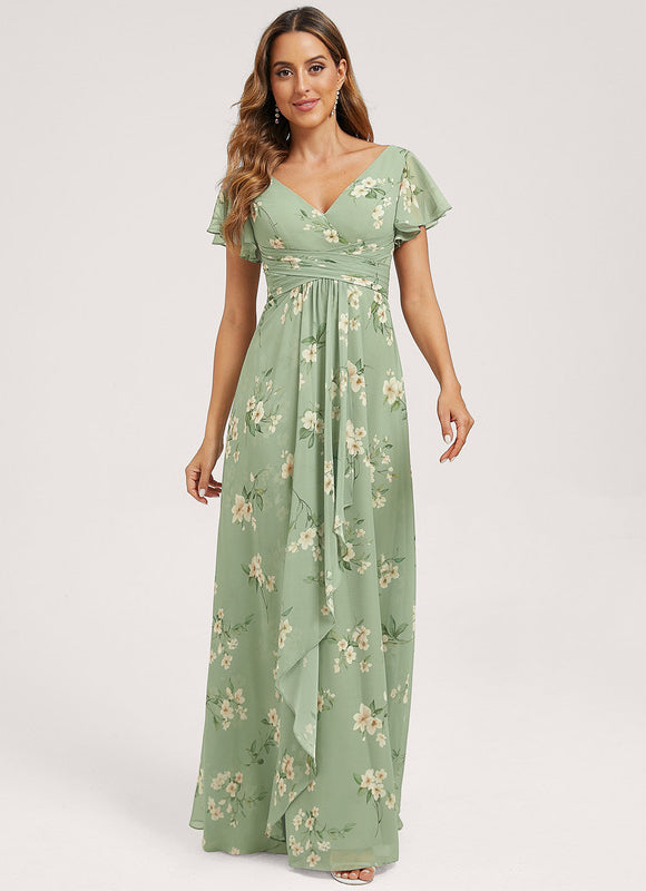 Robe Trapèze Mousseline Fendue - gallery 1