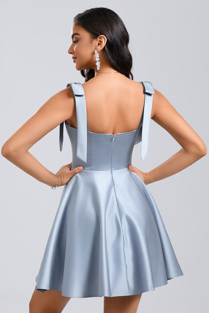 Robe Trapèze Satinée Lavande - gallery 2