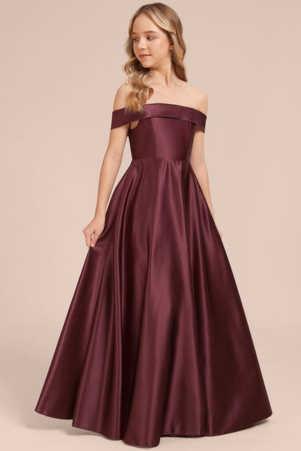 Robe Trapèze Satin Bordeaux Chic - gallery 2