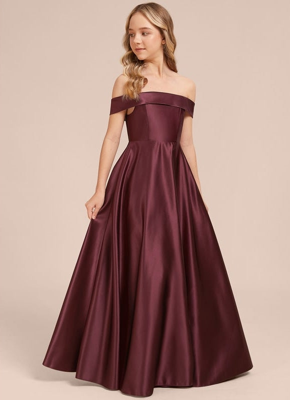 Robe Trapèze Satin Bordeaux Chic - gallery 2