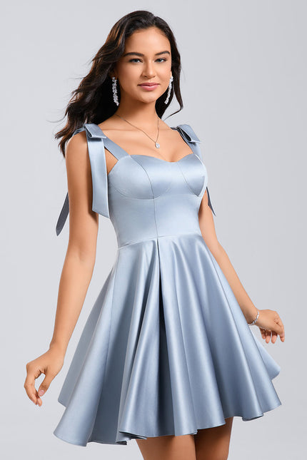 Robe Trapèze Satinée Lavande - gallery 3