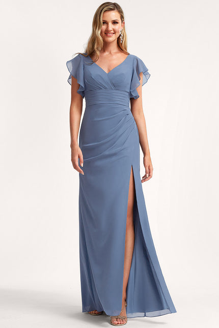 Robe Trapèze Mousseline Fendue - gallery 2