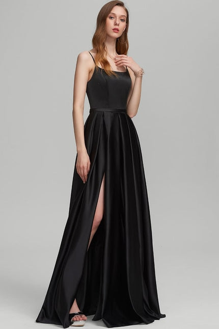 Robe Trapèze Satin Émeraude - gallery 3