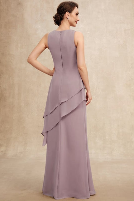 Robe Trapèze Bleue Marine Longue Avec Perles - gallery 6