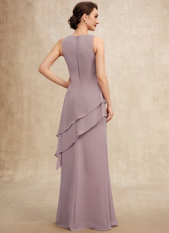 Robe Trapèze Bleue Marine Longue Avec Perles - gallery 6