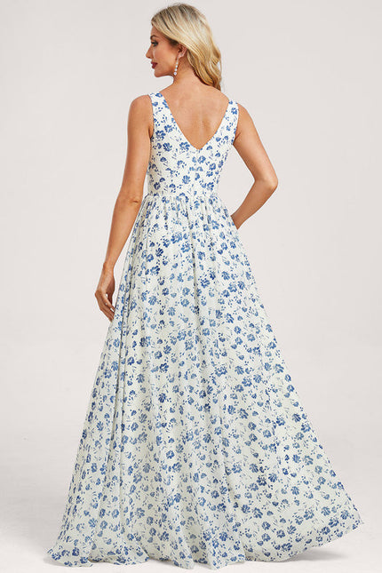 Robe Trapèze Longue Beige Élégante - gallery 4