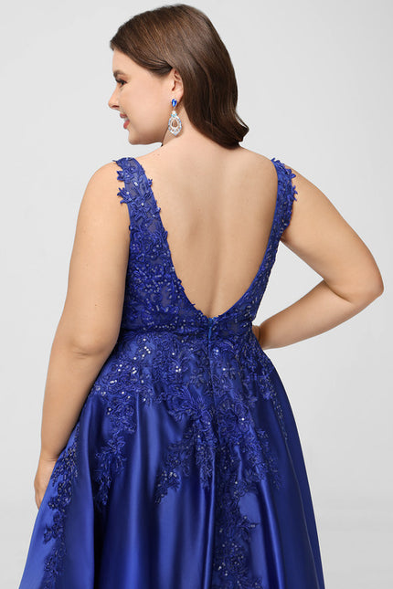 Robe Trapèze Satin Bleu Mystique - gallery 9
