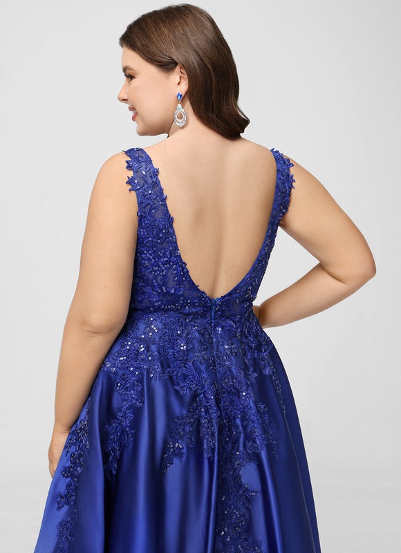 Robe Trapèze Satin Bleu Mystique - gallery 9