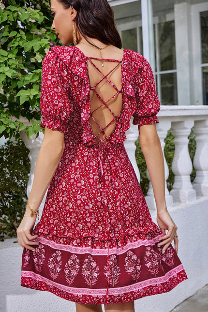 Robe Trapèze Fleur De Cerise - gallery 2