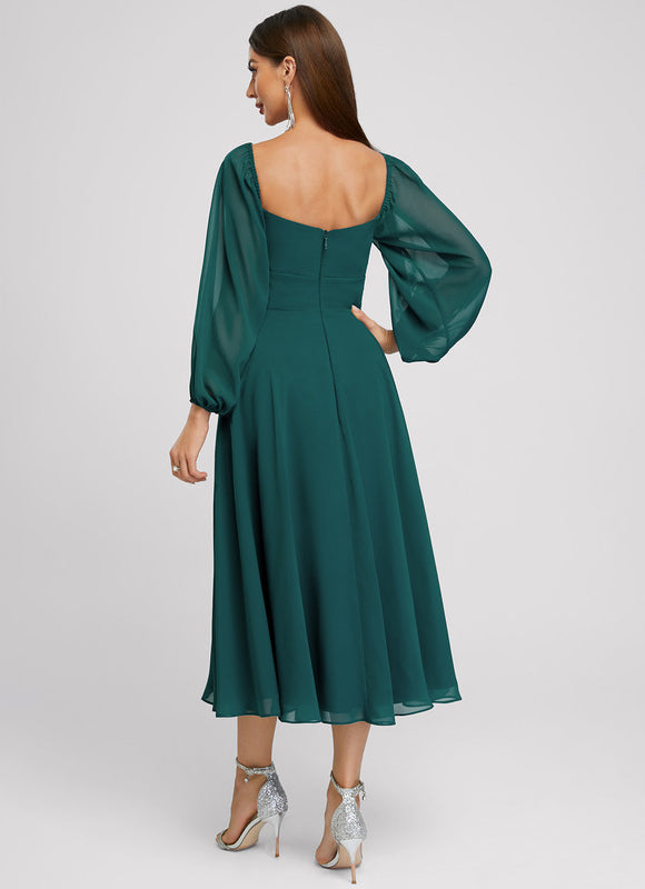 Robe Trapèze Émeraude Aérienne - gallery 4