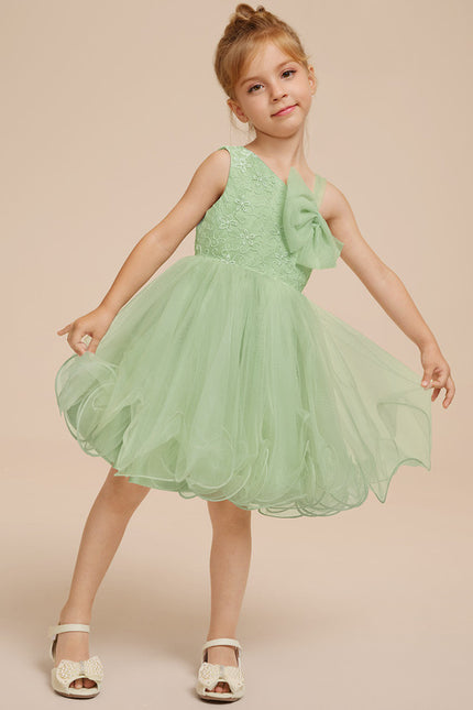 Robe Trapèze Verte Éclosion - gallery 8