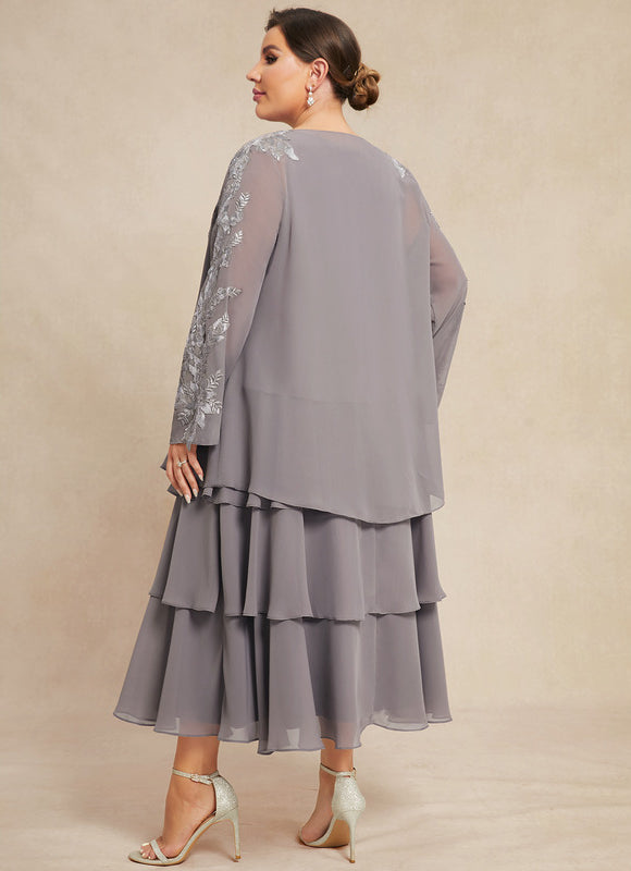 Robe Trapèze Grise Volante - gallery 9