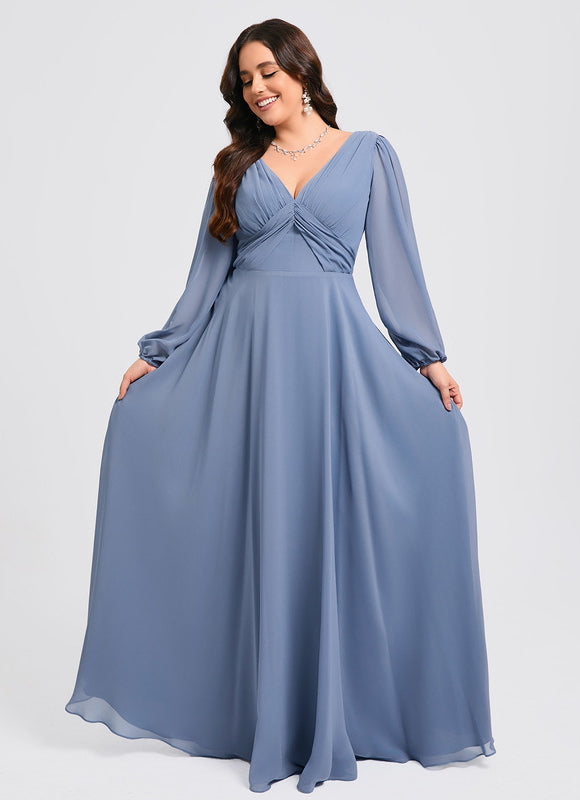 Robe Trapèze Longue Beige Élégante - gallery 8