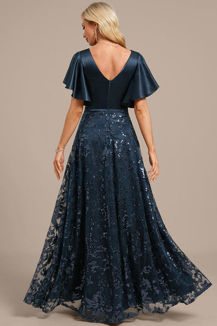 Robe Trapèze Satinée À Manches Flottantes - gallery 6