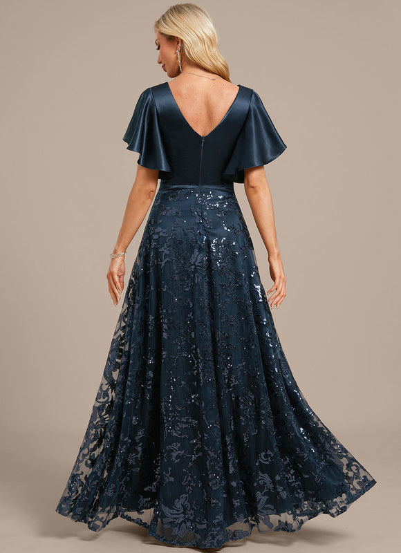 Robe Trapèze Satinée À Manches Flottantes - gallery 6