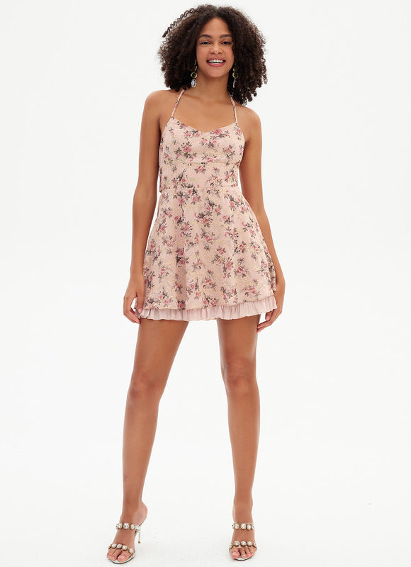 Robe Trapèze Verte Florale - gallery 4