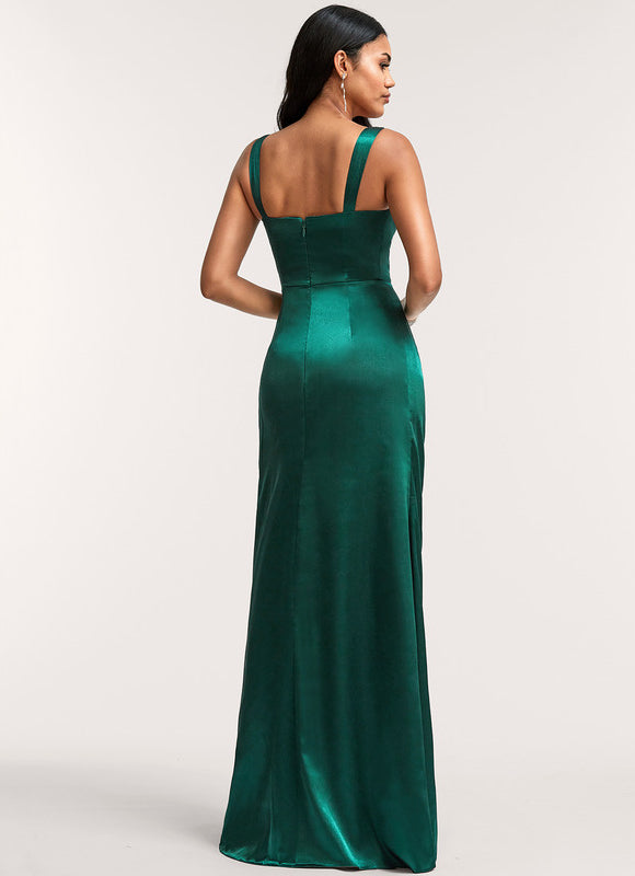 Robe Trapèze Satinée Dorée - gallery 4