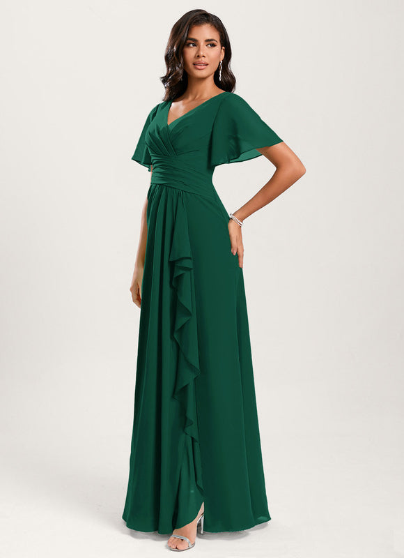 Robe Trapèze Mousseline Fendue - gallery 3