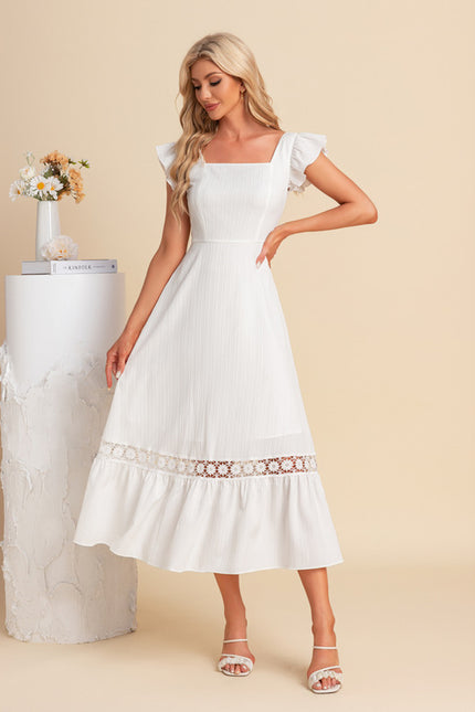 Robe Trapèze Flottante Blanche - gallery 6