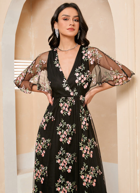 Robe Trapèze Lune Florale - gallery 5