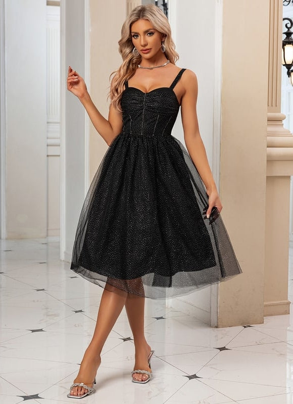 Robe Trapèze Paillettes Tulle