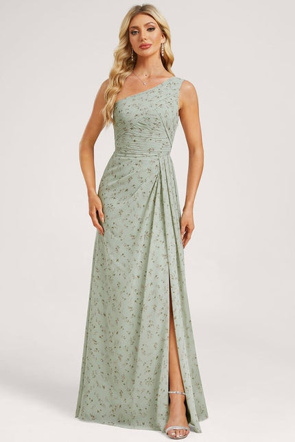Robe Trapèze Asymétrique Beige - gallery 1