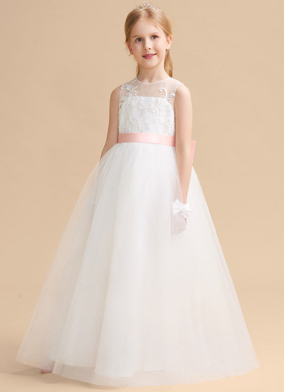 Robe Trapèze De Mariage Enfant - gallery 4