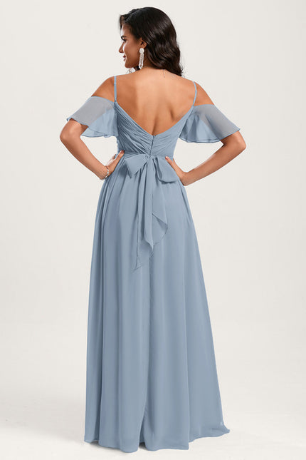 Robe Trapèze Aérienne Céleste - gallery 2