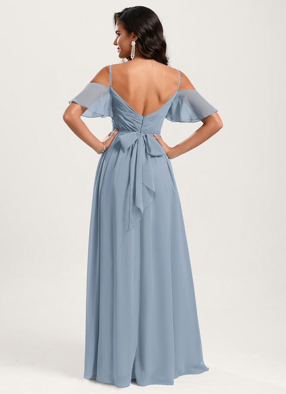 Robe Trapèze Aérienne Céleste - gallery 2