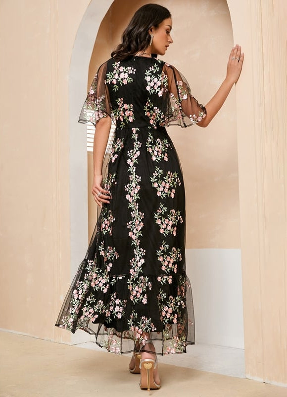 Robe Trapèze Lune Florale - gallery 4