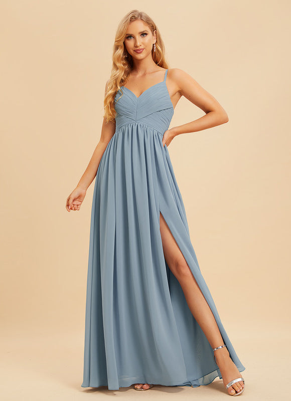 Robe Trapèze Longue Beige Élégante