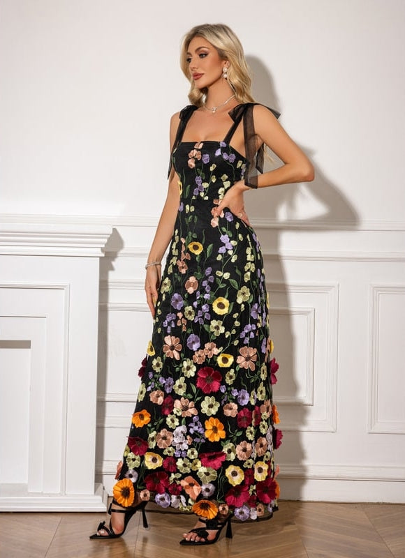 Robe Trapèze Fleuraison Nocturne - gallery 4
