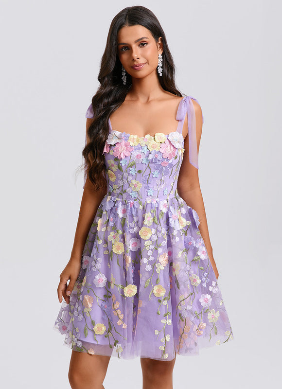 Robe Trapèze Fleurie Lavande - gallery 7