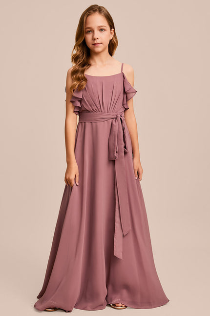 Robe Trapèze Mousseline Bleue - gallery 3