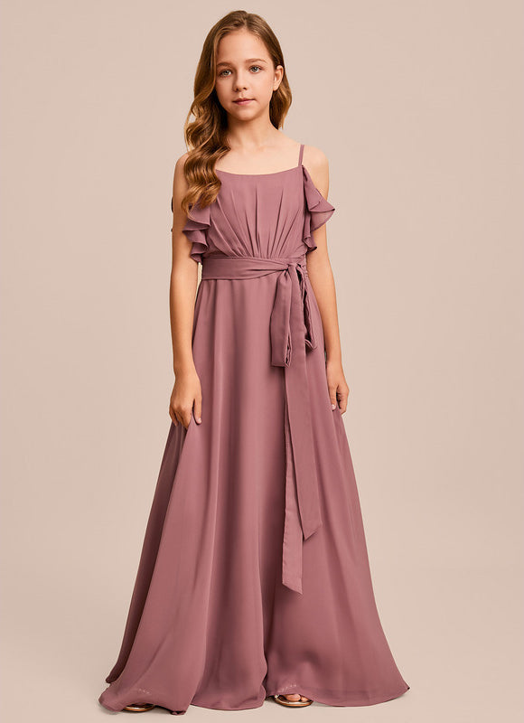 Robe Trapèze Mousseline Bleue - gallery 3