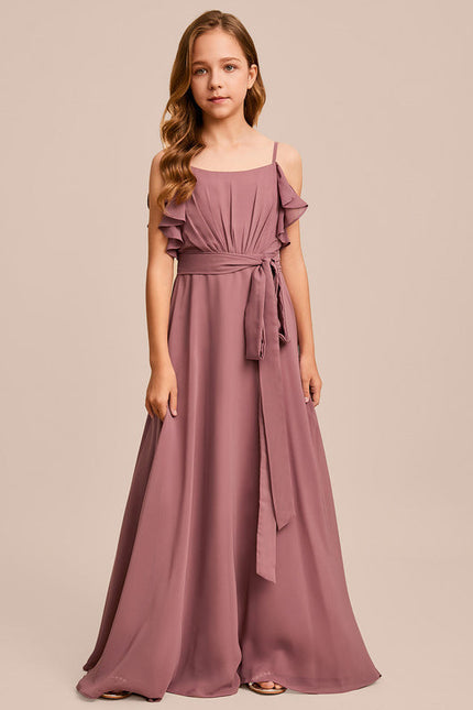 Robe Trapèze Mousseline Bleue - gallery 3