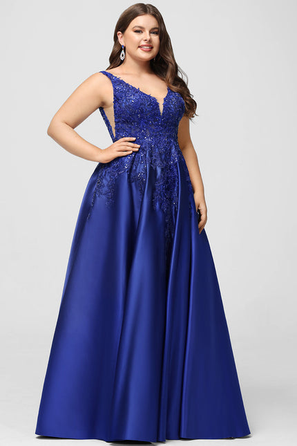 Robe Trapèze Satin Bleu Mystique - gallery 8