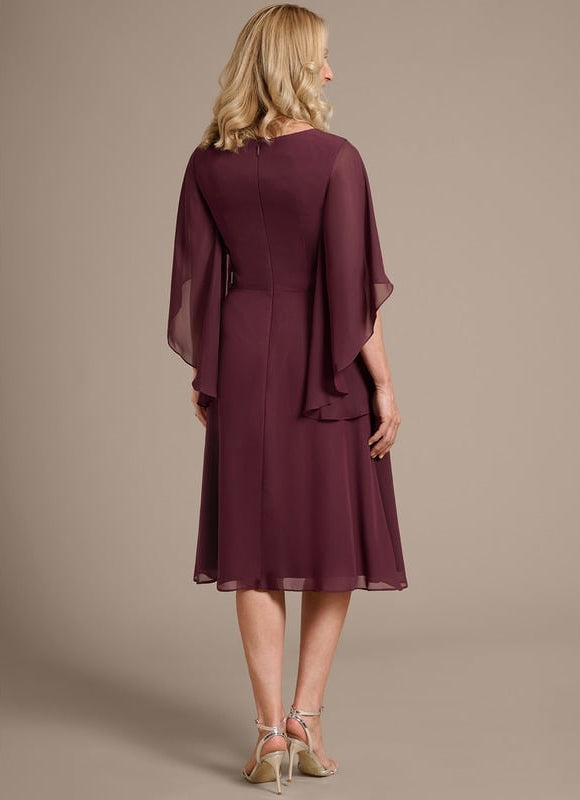 Robe Trapèze Élégance Prune - gallery 5