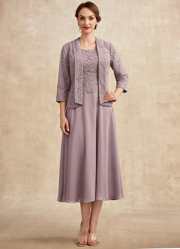 Robe Trapèze Lilas Élégant - gallery 3