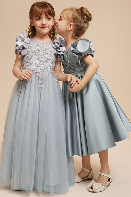 Robe Trapèze Tulle Fleurie - gallery 1
