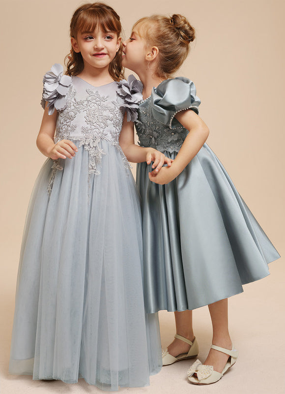 Robe Trapèze Tulle Fleurie - gallery 1