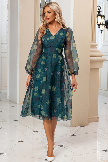 Robe Trapèze Transparence Florale - gallery 3