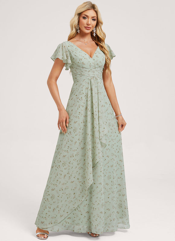 Robe Trapèze Mousseline Fendue - gallery 2