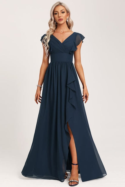 Robe Trapèze Mousseline Fendue - gallery 6